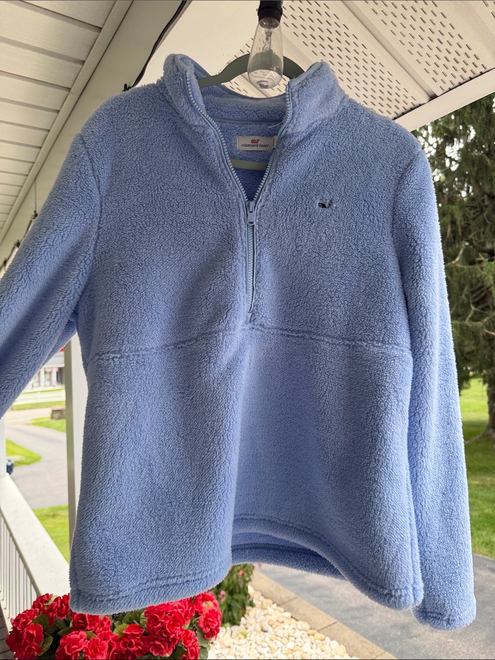 Vineyard Vines Baby Blue Sherpa Quarter-Zip Pullover